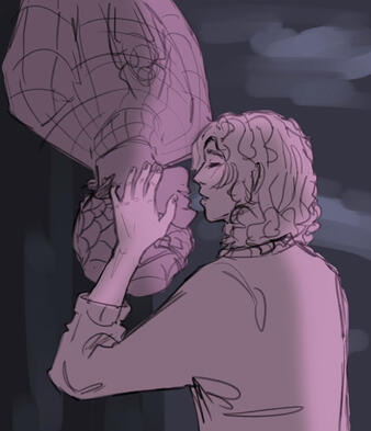 awsten knight and otto wood as spiderman and mj